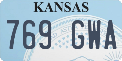 KS license plate 769GWA
