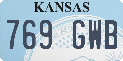 KS license plate 769GWB