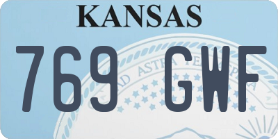KS license plate 769GWF