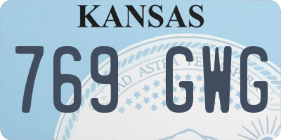KS license plate 769GWG