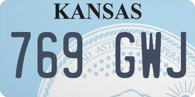 KS license plate 769GWJ