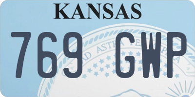 KS license plate 769GWP