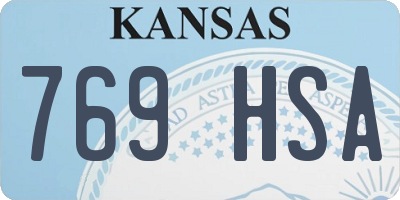 KS license plate 769HSA