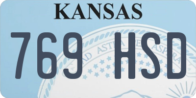 KS license plate 769HSD