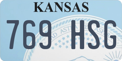 KS license plate 769HSG