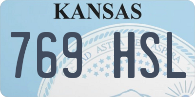 KS license plate 769HSL