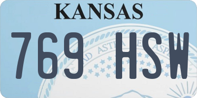 KS license plate 769HSW