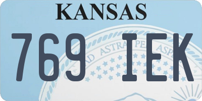 KS license plate 769IEK