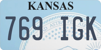KS license plate 769IGK