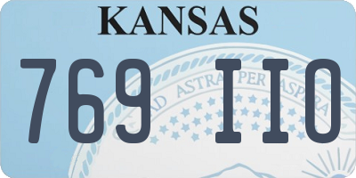 KS license plate 769IIO