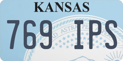 KS license plate 769IPS