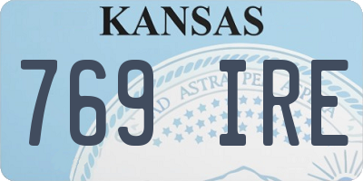 KS license plate 769IRE
