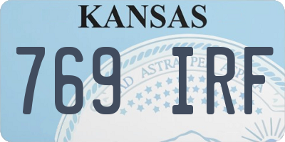 KS license plate 769IRF