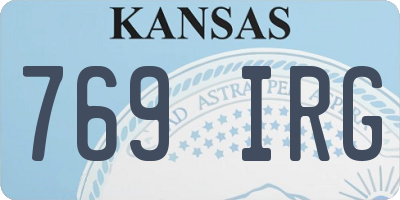 KS license plate 769IRG