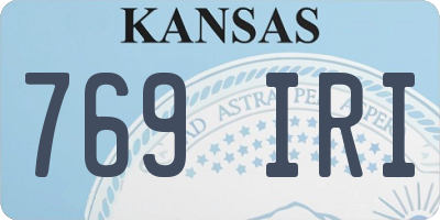 KS license plate 769IRI