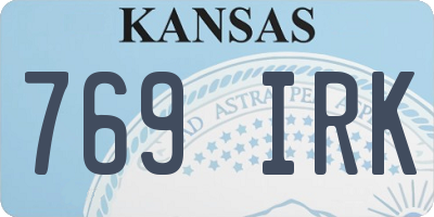 KS license plate 769IRK