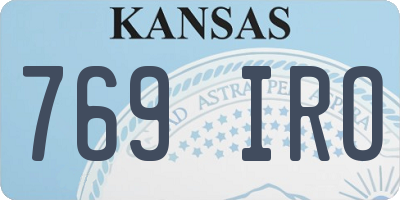 KS license plate 769IRO