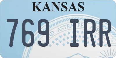 KS license plate 769IRR