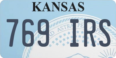 KS license plate 769IRS
