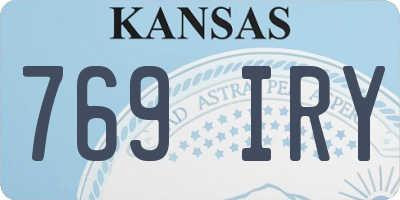 KS license plate 769IRY