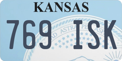 KS license plate 769ISK