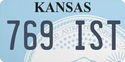 KS license plate 769IST