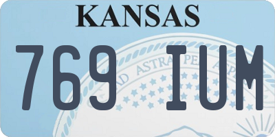 KS license plate 769IUM