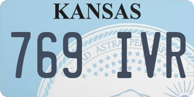 KS license plate 769IVR