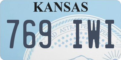KS license plate 769IWI