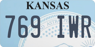 KS license plate 769IWR