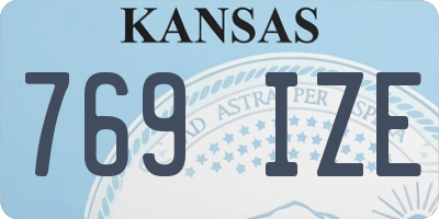 KS license plate 769IZE