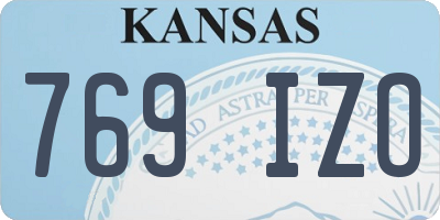 KS license plate 769IZO