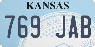 KS license plate 769JAB