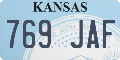 KS license plate 769JAF