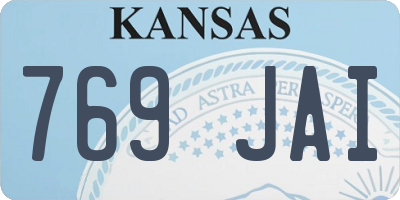 KS license plate 769JAI