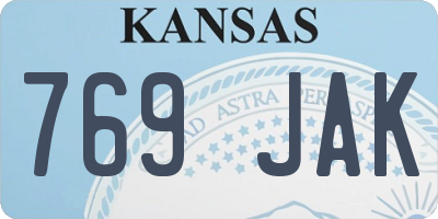 KS license plate 769JAK