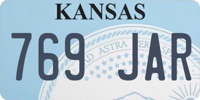 KS license plate 769JAR