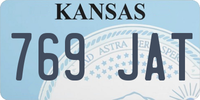 KS license plate 769JAT