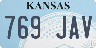 KS license plate 769JAV