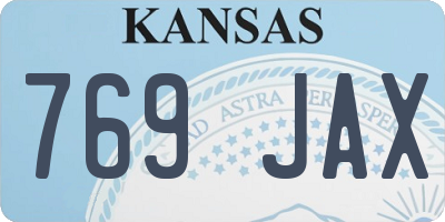 KS license plate 769JAX