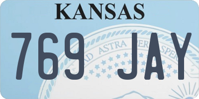 KS license plate 769JAY