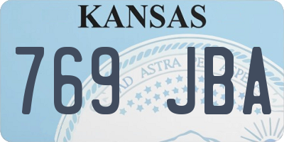 KS license plate 769JBA