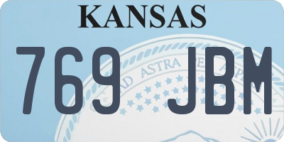 KS license plate 769JBM