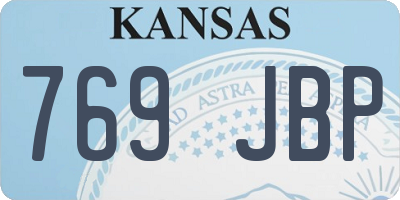 KS license plate 769JBP