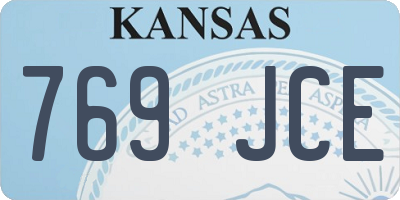KS license plate 769JCE