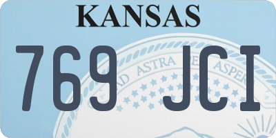 KS license plate 769JCI