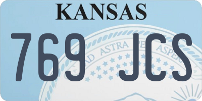 KS license plate 769JCS