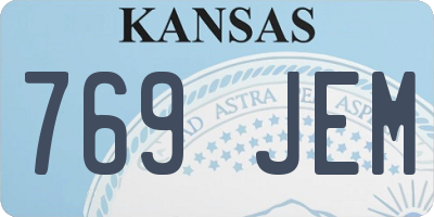 KS license plate 769JEM