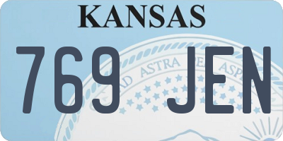 KS license plate 769JEN