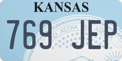 KS license plate 769JEP